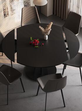 HC203.意式极旋简岩现板餐HC203桌椅组合可转B用伸缩方圆两代简约