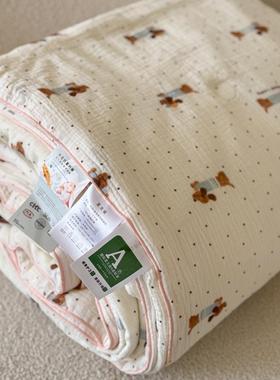 、2025新款软软糯糯QFK的双层皱皱纱被单夏被四件套150夏*200CM单