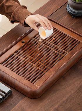 高档实木茶盘用茶台储排沥水盘茶托茶具2套0家2盘5新款F98T5685茶