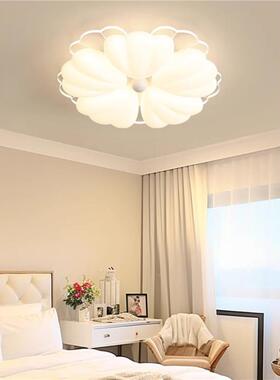 贝现室代简约壳白色奶油57625风亚克力吸顶灯全光谱护眼卧灯中山
