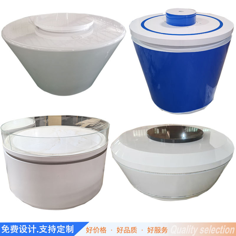 异形烤漆展示柜发光圆形体验台模型科技展示桌产品带灯发光中岛