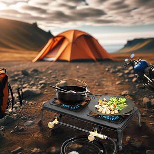 Cast Iron Propane Gas Stove Double Burner Heavy Duty