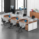 速发屏组办公桌4电位L台6人卡位工位转角员工人脑桌多人职员桌椅