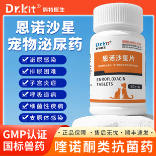 宠物恩诺沙星片猫咪狗狗尿路感染尿道炎尿频尿血尿闭利尿通消炎药