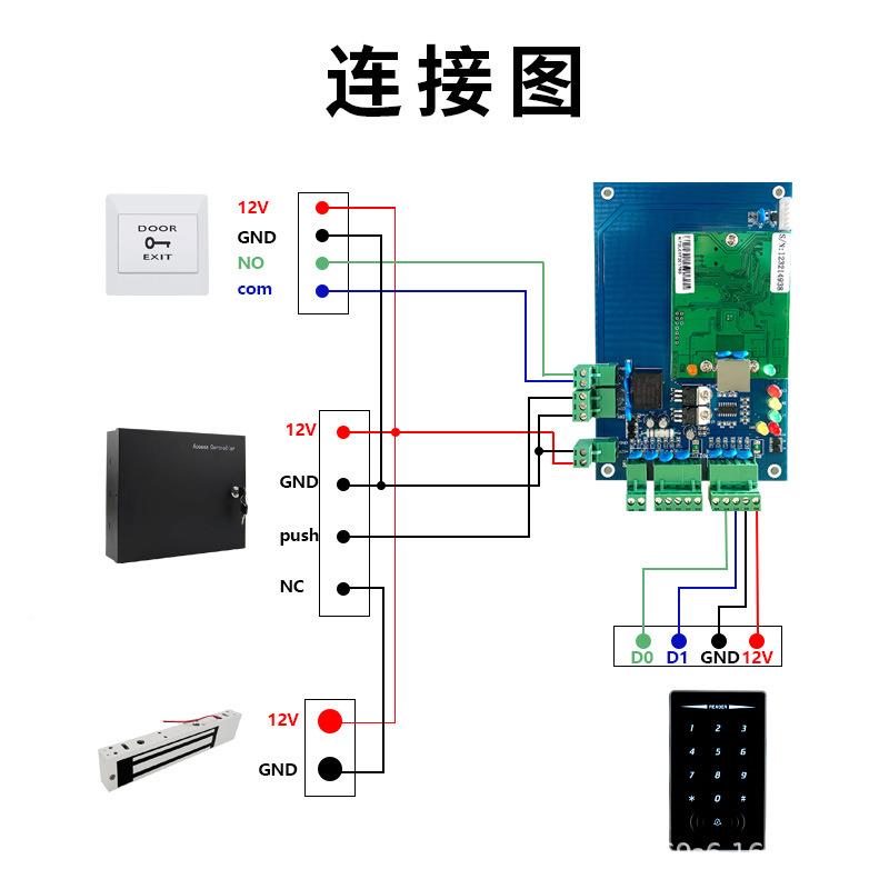 金属3IDI卡触摸键盘刷卡卡器KR206韦根26WG4NFC读头CRS485防水门