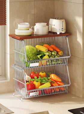 厨房调品XHSCL置架物多功台面葱姜蒜蔬菜调味料多层家用能收纳架