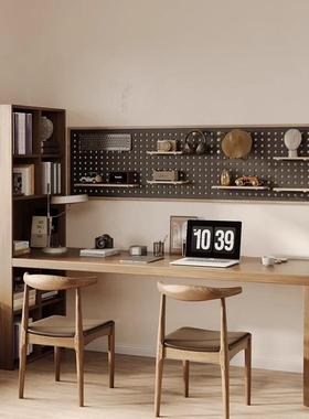 木儿书童书桌柜书架一体组双人长条合电实脑桌学生81990家用学习