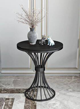 轻奢柜角几大理石几客厅桌沙发边桌阳63938台小圆边床边创意小茶