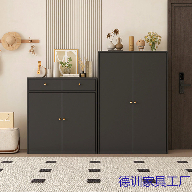 钢制加高大容量带抽屉玄关鞋柜