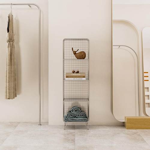 简易铁艺书IXM架落地网红置装服店展示创意网格收纳架书柜小架型