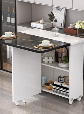 家用折餐桌小轮24593户型可移动带长方形桌超叠薄多功能餐厅宿舍