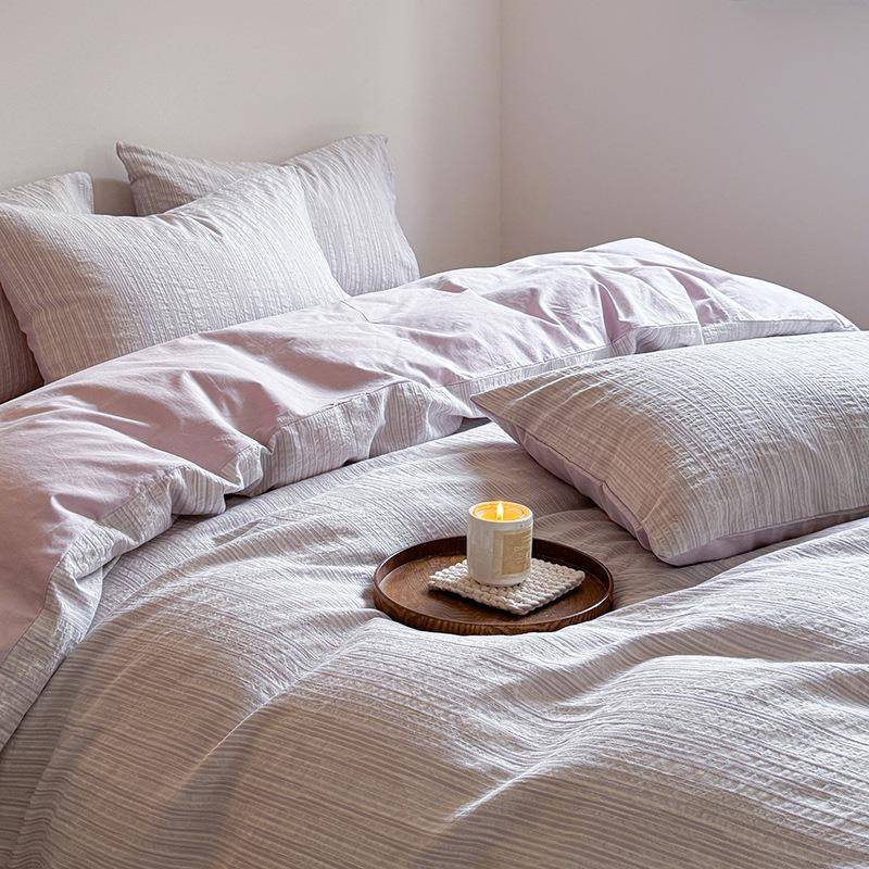 轻奢60纯棉水洗棉套床上四件套10套0全棉床品提s花被床单三FUY件