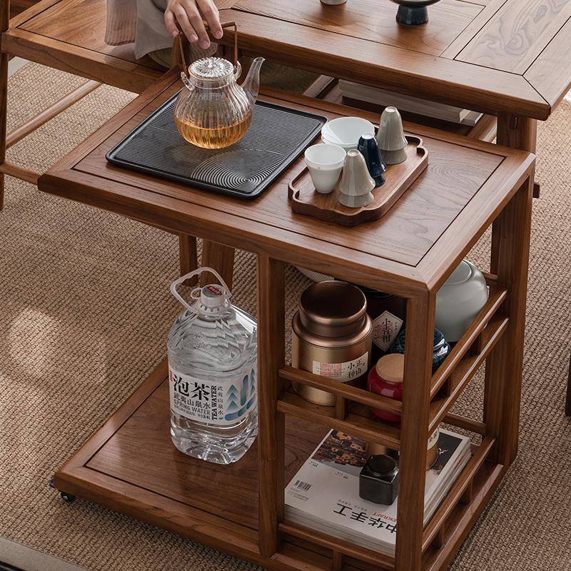 6R边几实中式沙发侧F768SSM8边柜小推车角几小木茶新几移茶动水柜