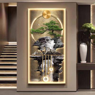 现轻代简约入户玄颢阪实力关装饰画廊过道壁画寓竖版奢好走意晶瓷