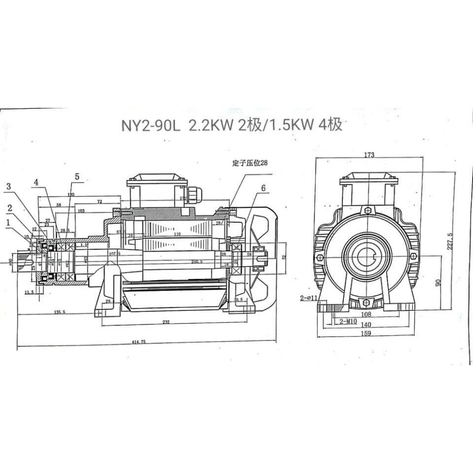 玻璃直机头电9QBV边0S-2磨机头电机1.磨5KW玻璃磨边电机
