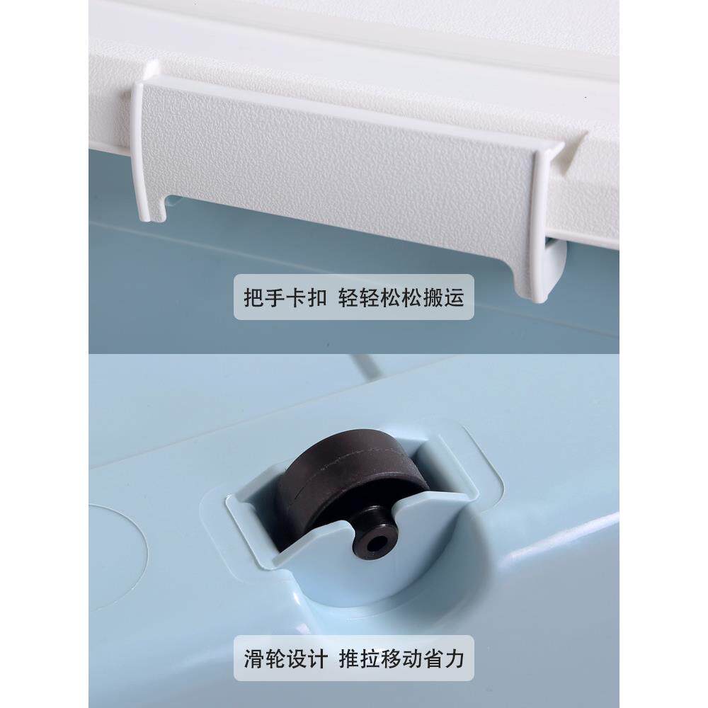加厚带滑轮床收纳箱床底803柜塑料下物储箱大底号衣床服整理箱收