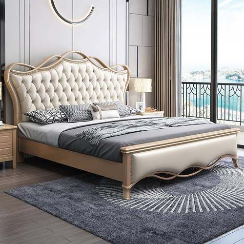 式全美实木IBI床现代简约轻奢欧式法大200×储220人双主卧室1.8米