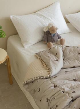 0无品牌/224新被款床单被套床上用A类针品织棉球球系列豆豆冬被子