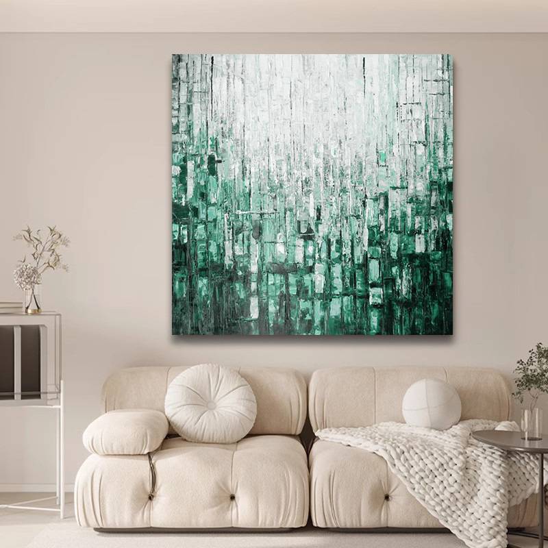 纯手绘抽象油画 沙发背景客厅卧室画玄关餐厅挂墙肌理装饰画外贸图片