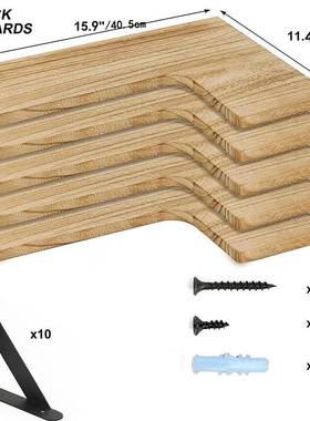 跨境实木墙角架置物架客厅书5片轻烧L9房纳0度拐角书悬空隔板墙面