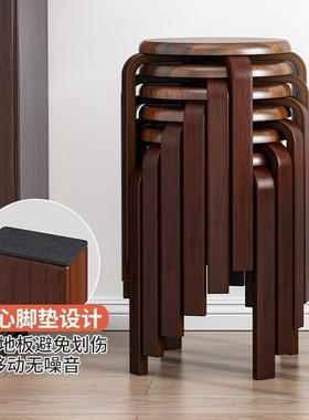 凳可叠放家无品牌/用方凳用矮凳木头备板凳圆实木凳子客厅高凳简约桌餐凳