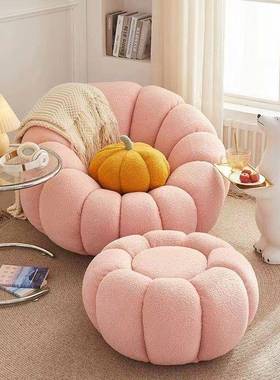 懒人榻沙发可躺可卧南QWR瓜奶油风卧室阳台单人沙发休闲舒适榻米