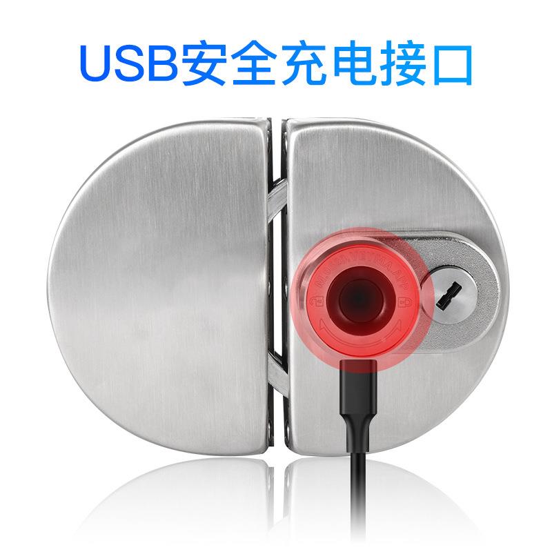 指纹玻PNS璃门锁智密码锁无框免开璃孔双开门玻家用办公能室电子