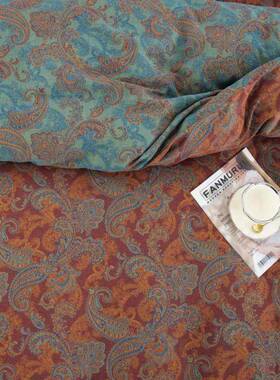 调上复古美纱式田园色织双层全棉四件套SCS38574新A类母婴纯棉轻