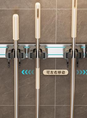 吸HWB盘拖把挂夹免打孔挂钩卫生收间壁浴纳室置物固定架扫把挂架