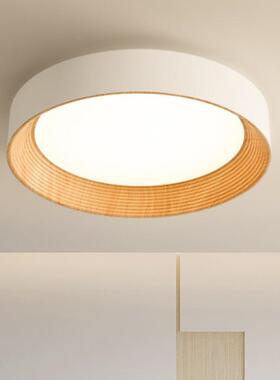 全747光书谱护眼吸顶室灯原木风l家ed卧房灯奶油风圆形用房间阳台