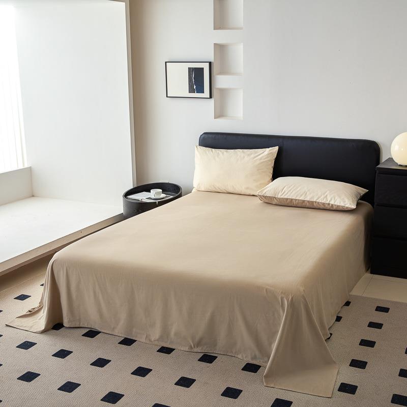 柔轻奢100LYJ-YC20S床全棉加厚磨毛四件套拼色套纯棉软被裸睡床单