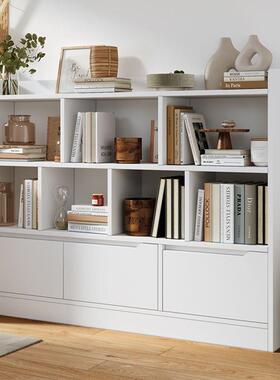 落#书柜柜地靠家用实木色书架置物架客厅矮柜防尘柜子墙AL101366