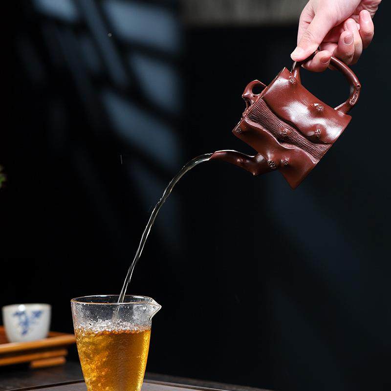 直播兴原矿宜起泥名无品牌/家全手工紫砂壶一件批紫四方梅桩泡茶