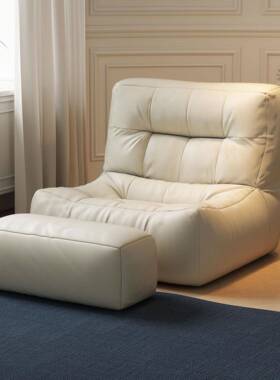 懒人沙单人榻榻米复古黑色可躺沙发卧发沙室发阳台小沙房间WAE休