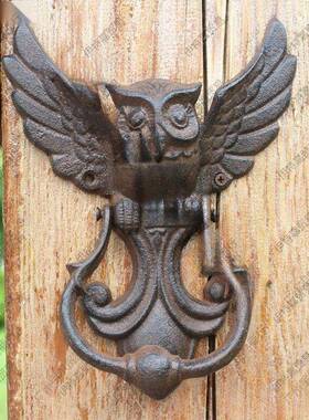 欧美式工业铸铁工艺品复古门猫头风鹰门敲仿古拉式手Ya8F2swi庭院