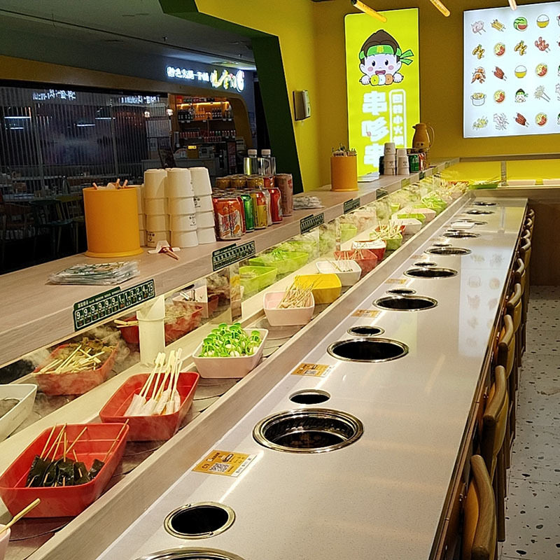 小火锅自助餐旋转转台全套