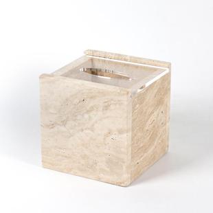 欧式轻奢理石纸巾盒居酒店民宿FHH家巾客大厅餐厅餐卫生间高档抽