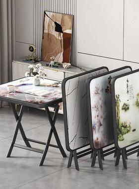 可折桌叠家用休桌闲小户型餐简方桌MDN出租房饭易桌便携式一体小