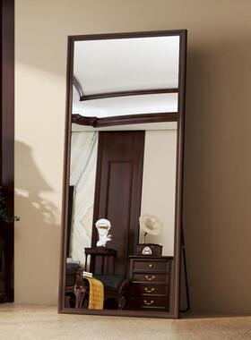 高级立式美式复古全身镜落地镜家用女生卧室宽大壁挂试衣穿衣镜子