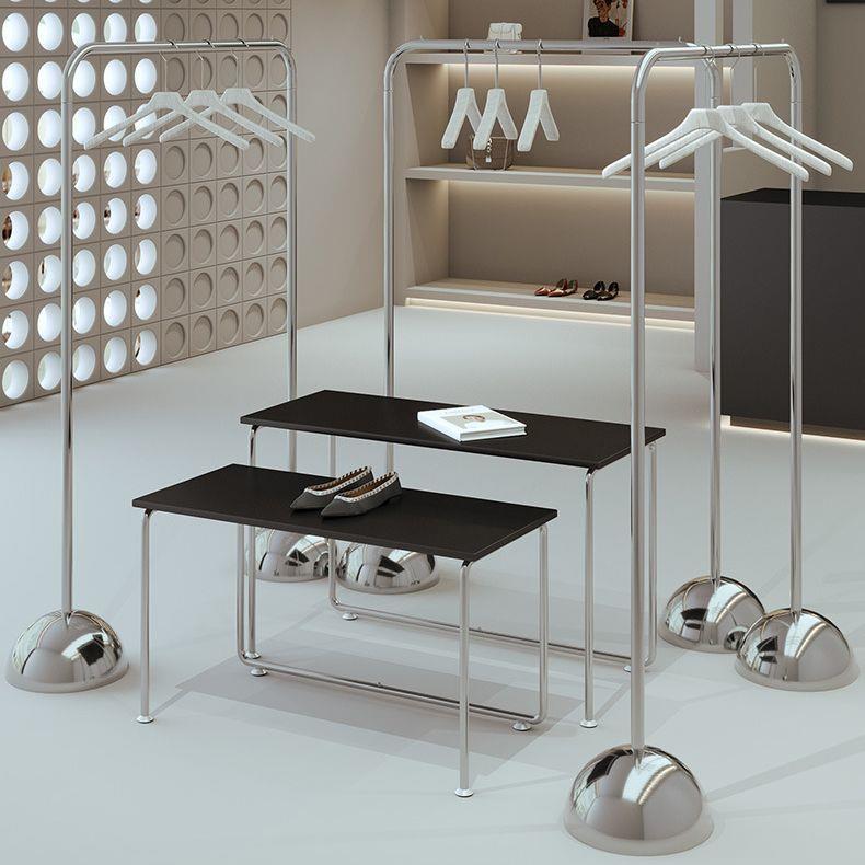 服装店中岛子流水台挂衣架女装店专用货架展示架不锈钢落地陈列架