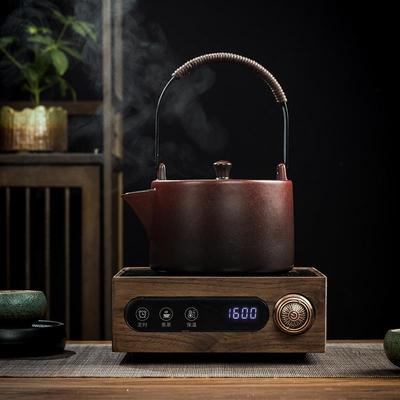 福熙堂双控胡桃实木电陶炉家用室内围炉煮茶茶炉整套组提梁壶