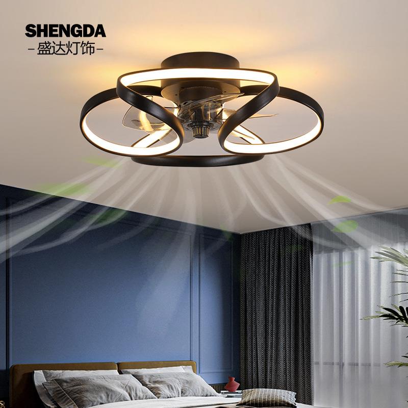 出口吊扇灯北欧创意百搭吸顶风扇灯隐形家用客厅灯餐厅灯卧室