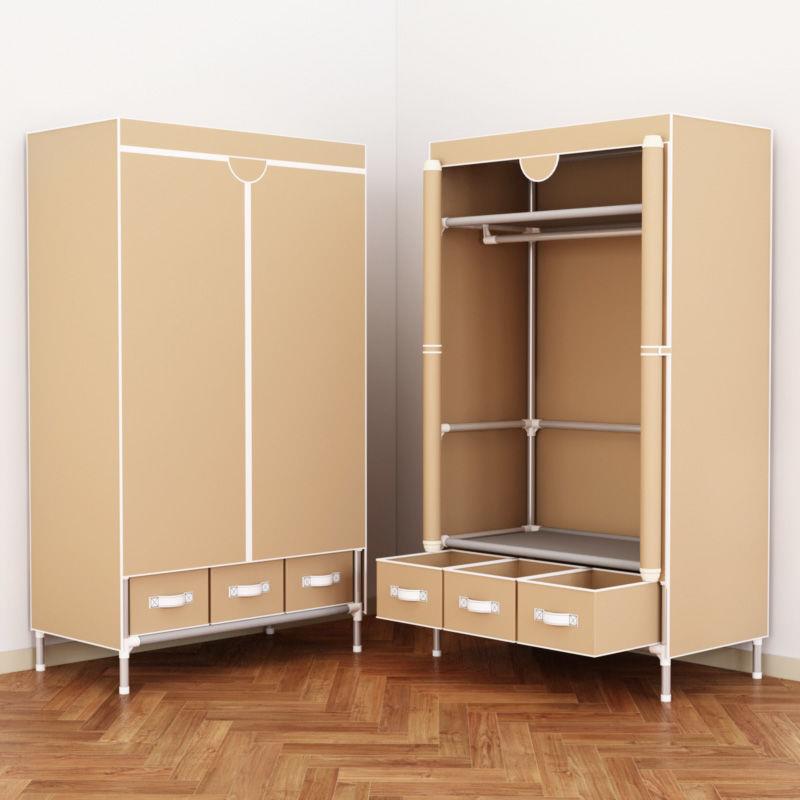 简易衣柜结实耐用组装布艺衣柜出租房家用卧室防尘收纳钢管挂衣柜