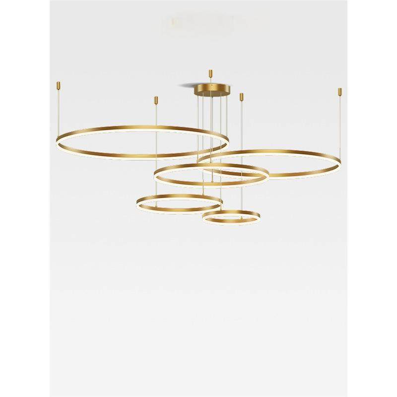 全铜客厅吊灯现代简约轻奢高档黑擦金色餐厅卧室创意纯铜灯具套餐