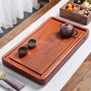 整板胡桃花梨实木茶盘小号排水家用简约干泡茶台平板托盘工厂