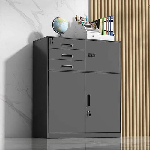 铁皮文件柜矮柜家用储物箱办公室储物柜收纳柜办公桌下柜a4抽屉式