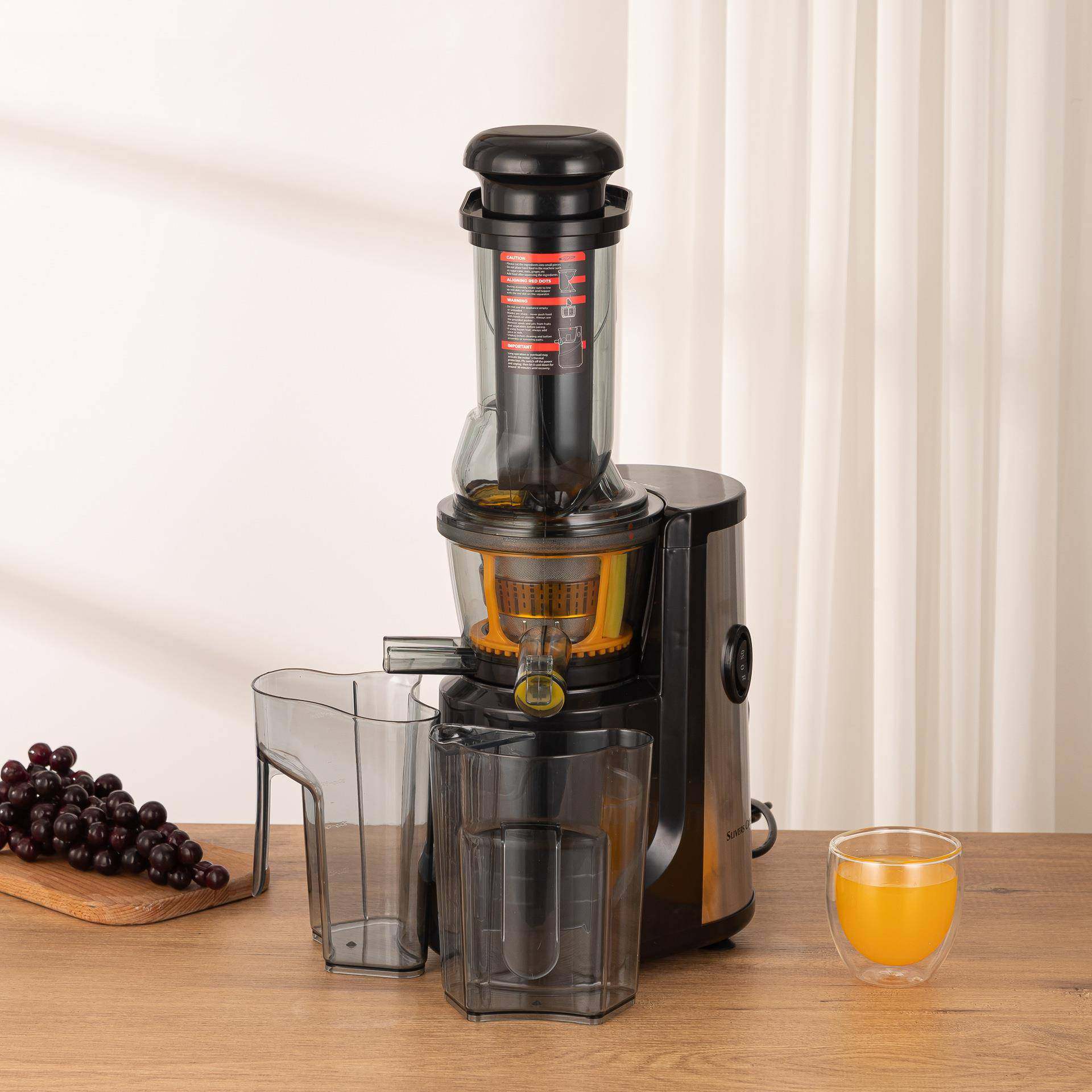 外贸出口大口径原汁机榨汁机家用果蔬全自动渣汁分离果汁机英文