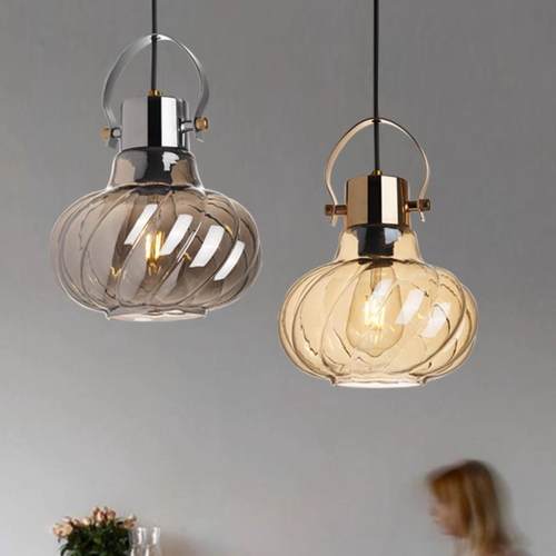 北欧轻奢小吊灯玻璃灯具餐厅饭厅现代简约床头楼梯吧台吊灯