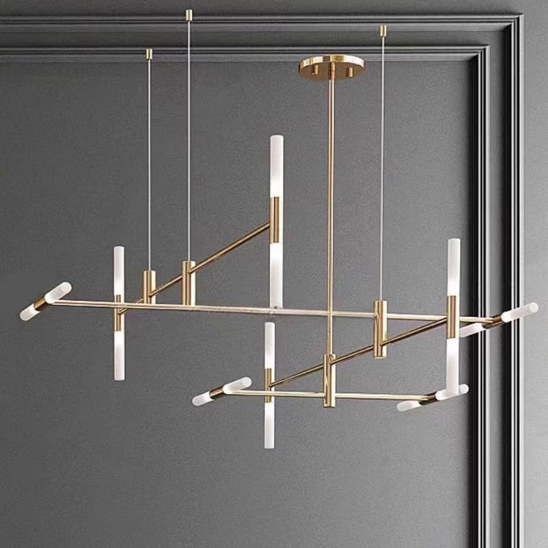 北欧后现代设计师枝形吊灯LED轻奢样板间餐厅包厢售楼部别墅大灯