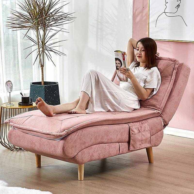 科技布懒人沙发单人贵妃躺椅小户型卧室休闲靠背午睡折叠